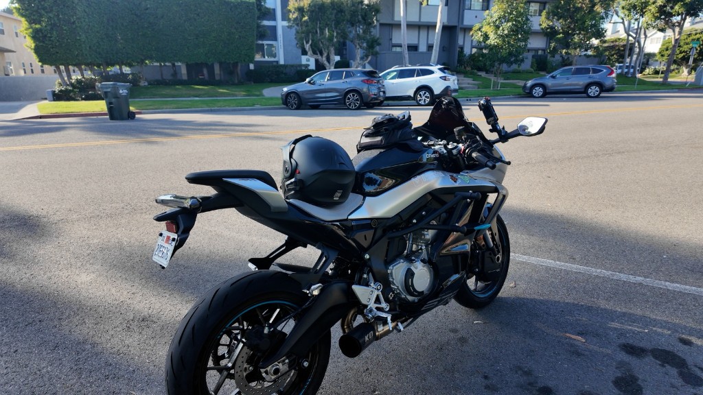 CFMOTO 675SS build with exhaust, crash bars, and tail tidy